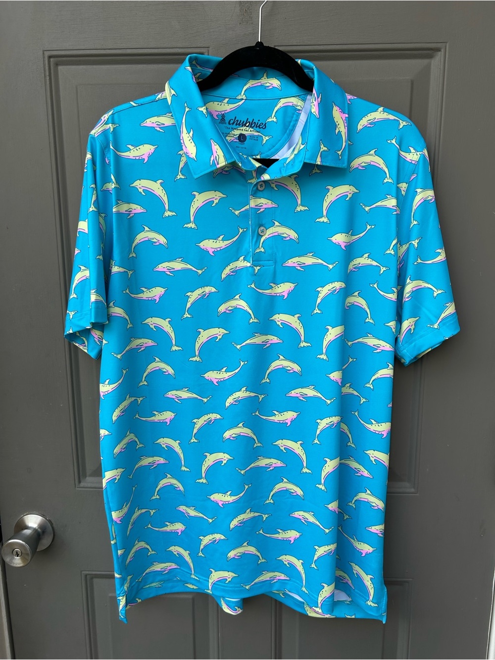 Chubbies Turquoise Dolphin Print Shirt